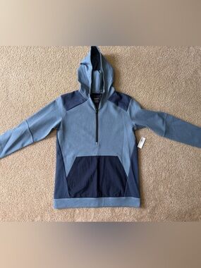 Old Navy Light Blue and Navy Half-Zip Pullover Hoodie